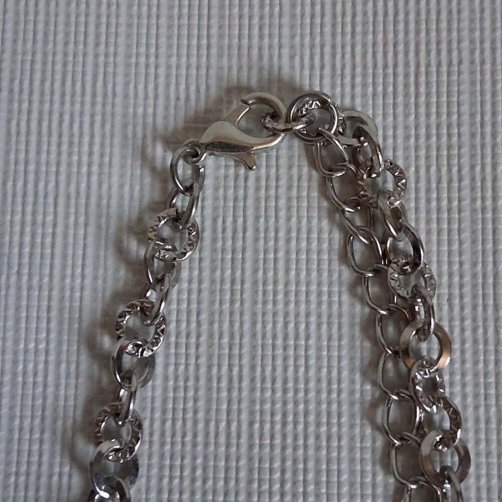 Paparazzi Run For The Heels Blue and Silver Toned Beaded Statement Necklace
